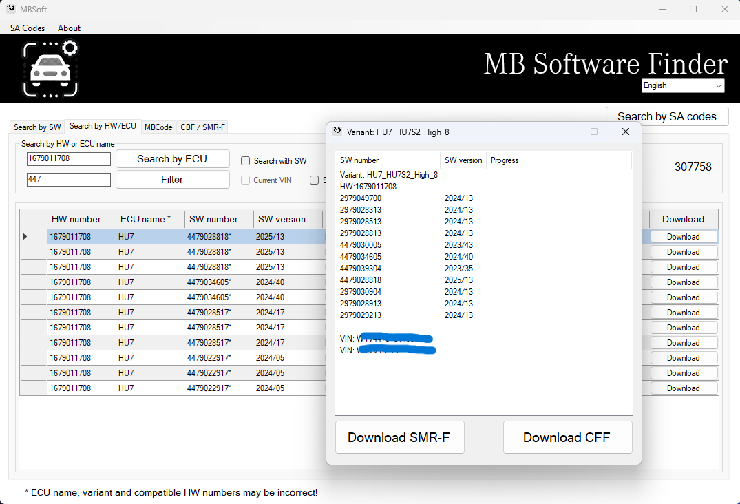 Search by hardware or model